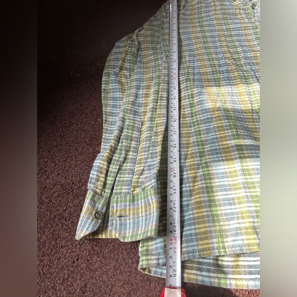 Vintage cotton plaid multicoloured long sleeve button down shirt | size 37 - Picture 6 of 7